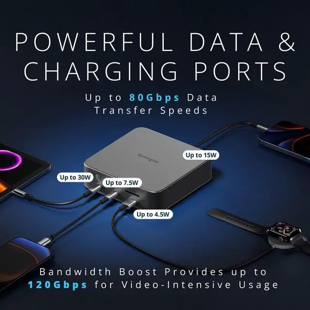 Alt view image 4 of 7 - SD5010T5 Thunderbolt 5 Docking Station with 140W PD, Up to Three 4K 60Hz Displays, 13 Ports, 2 x HDMI, 2 x TB5, SD & Micro SD 4.0 Slots, 2.5Gbps Ethernet (K35231NA)