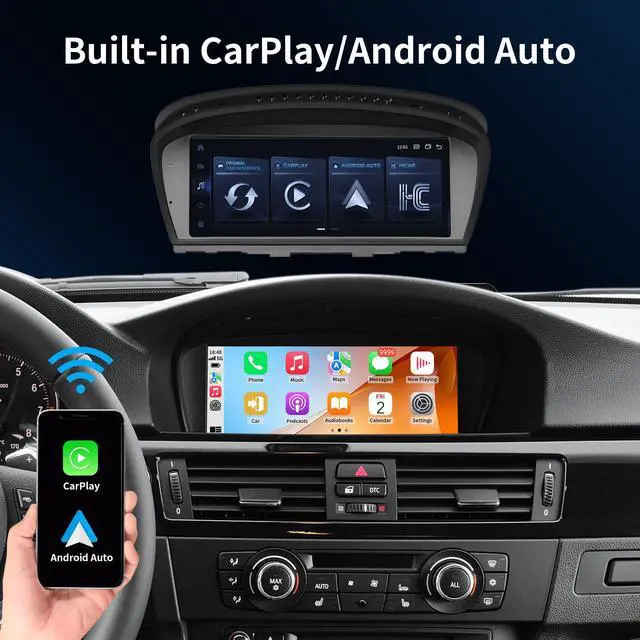 Alt view image 2 of 7 - Wireless CarPlay/Android Auto 8.9 Inch Touchscreen for BMW 3 Series E90/E91/E92/E93, 5 Series E60/E61/M5 (2005-2008) with CCC System, Car Radio Receiver, Multimedia, Bluetooth, Car Stereo