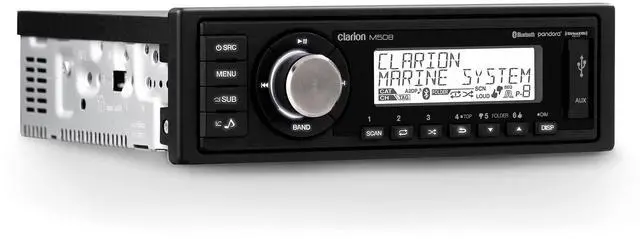 Main image of M508 Single DIN Marine Digital Media Receiver with Bluetooth aptX, AM/FM Weather Band, USB, AUX, SiriusXM-Ready, 4V RCA Outputs