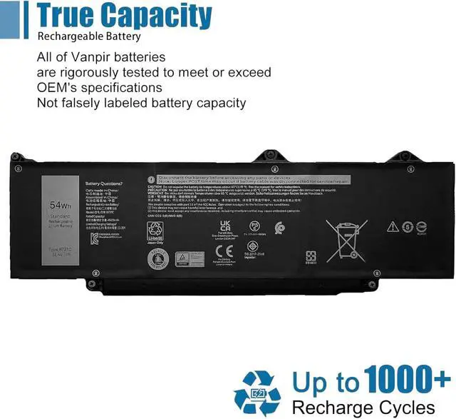 Alt view image 5 of 5 - R73TC DR02P Laptop Battery Replacement for Dell Latitude 5440 5450 5540 5550 Precision 3480 3490 3580 3590 Series 0V042N V042N 11.4V 54Wh