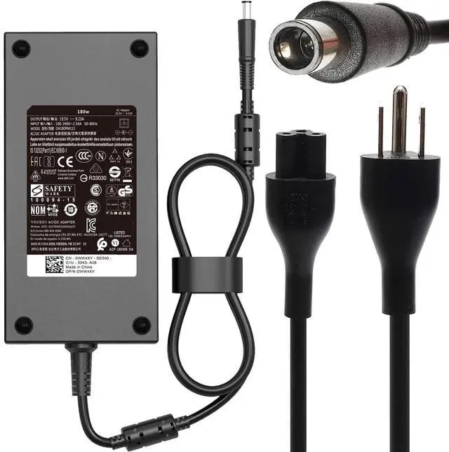 Main image of 180w 19.5V 9.23A AC Laptop Charger Fit for DELL Precision 7510 7520 7530 7540 7550 7560 3530 7730 5530 M4600 M4700 M4800 M6400 M4500 DA180PM111 Laptop Adapter Power Supply Cord