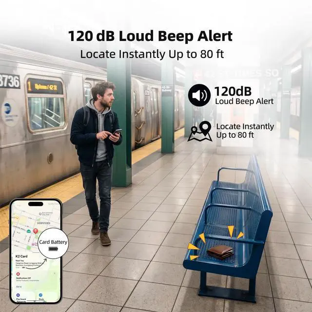 Alt view image 3 of 7 - 2026 Wallet Tracker Card Pro, Bluetooth Tracking Card (iOS & Android)