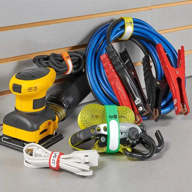 Alt view image 7 of 7 - Cinch-Straps (Assorted 16 Pack) | Straps with Metal Buckles and Write on Labels for Easy Cord Identification, Waterproof, Reusable, Multi-Purpose, Adjustable