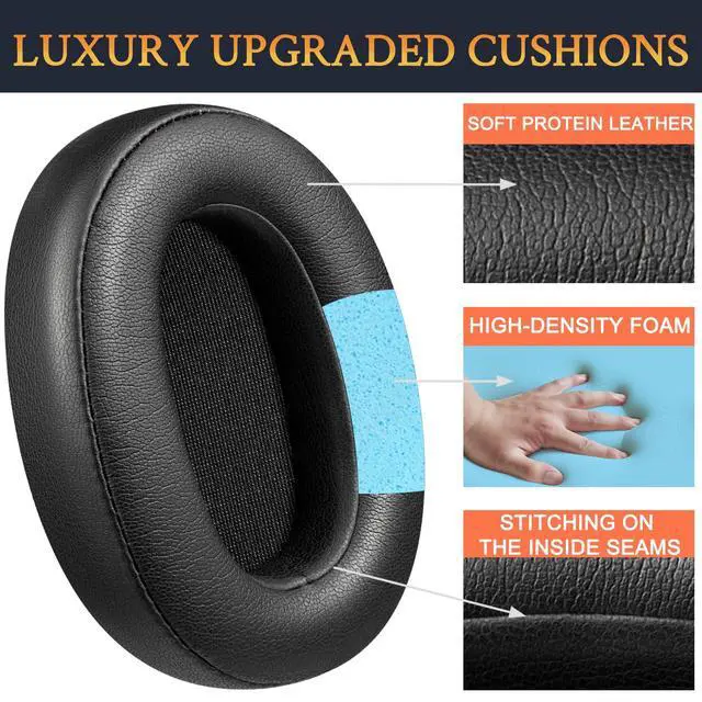 Alt view image 7 of 7 - Earpads for Sony WH-XB900N (Not Fit WH-XB910N) - Black | Also for WH-CH710N/WH-CH720N/WH-RF400/MDR-RF895RK Headphones
