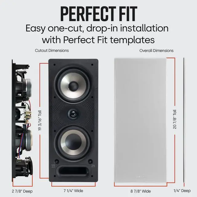 Alt view image 5 of 6 - 265-RT 3-way In-Wall Speaker, The Vanishing Series, Black