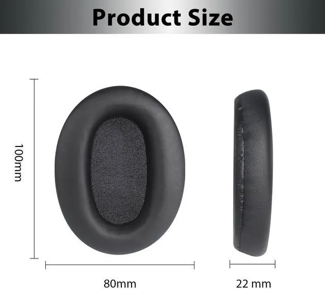 Alt view image 4 of 7 - Replacement Ear Pads for Sony WH-CH720N, WH-CH710N - Black | Softer Protein Leather & High-Density Memory Foam Earpads for Sony Headphones