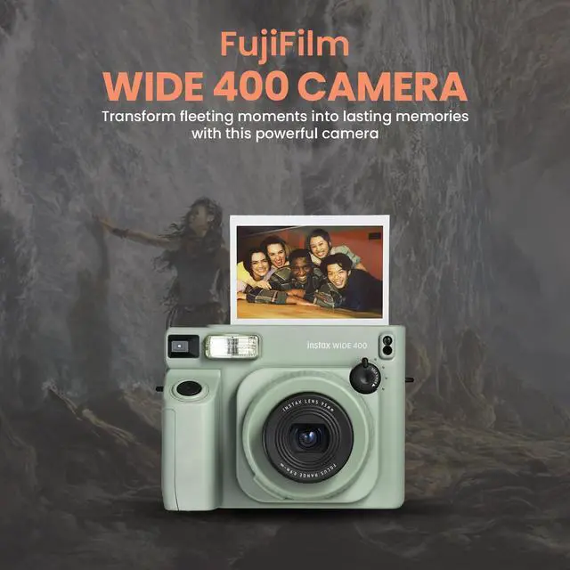Alt view image 2 of 7 - Instax Wide 400 Instant Camera Bundle - Includes Twin Pack Wide Frame Film, BluebirdSales Carrying Case, Cleaning Cloth, and 4 AA Batteries - Portable (Wide 400 Instant Camera)