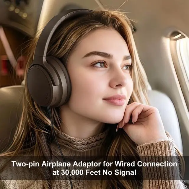 Alt view image 6 of 7 - NiceComfort 35(2nd Gen)Noise Cancelling Headphones 4-Speakers 40kHz | HD Sound,140 Hours' Ultra-long Playtime for Travel, Bluetooth 6.0, 5 Microphones ENC,Transparency,Spatial Audio,Low Latency