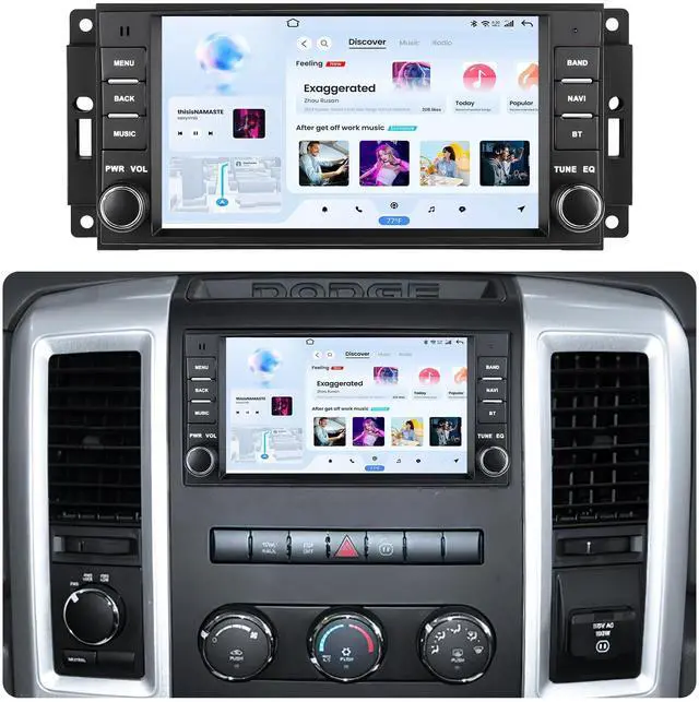 Main image of 4 + 64GB ROM Android 15 Car Radio for Dodge Ram 1500 2500 3500 2009-2012 | HD IPS Touchscreen Stereo Wireless CarPlay Android Auto GPS 5G WiFi Bluetooth Backup Camera SWC FM(Only Fit Manual AC)