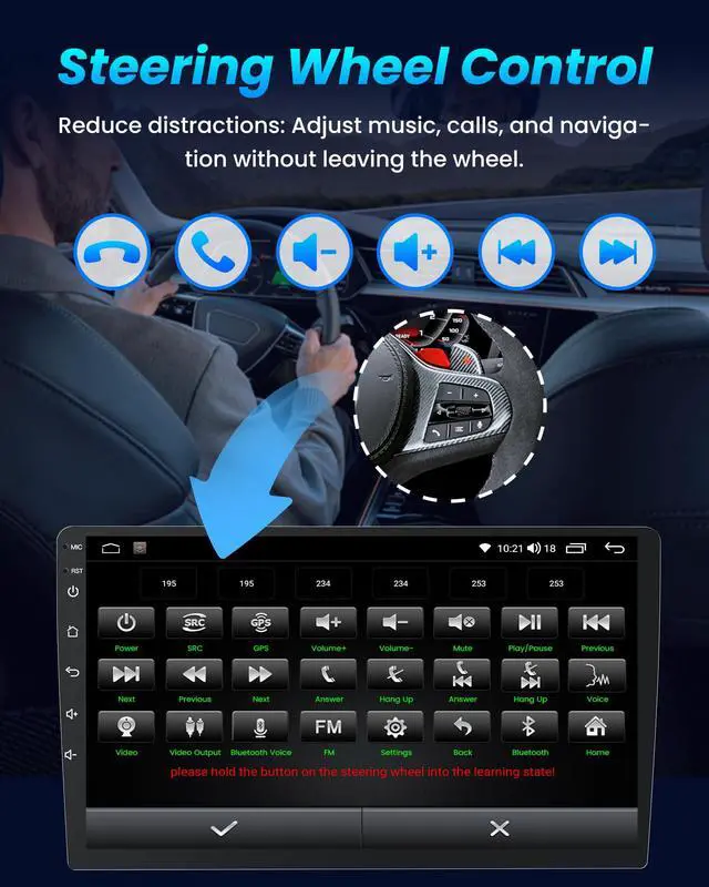 Alt view image 3 of 7 - 4 + 64GB ROM Android 15 Car Radio for Dodge Ram 1500 2500 3500 2009-2012 | HD IPS Touchscreen Stereo Wireless CarPlay Android Auto GPS 5G WiFi Bluetooth Backup Camera SWC FM(Only Fit Manual AC)