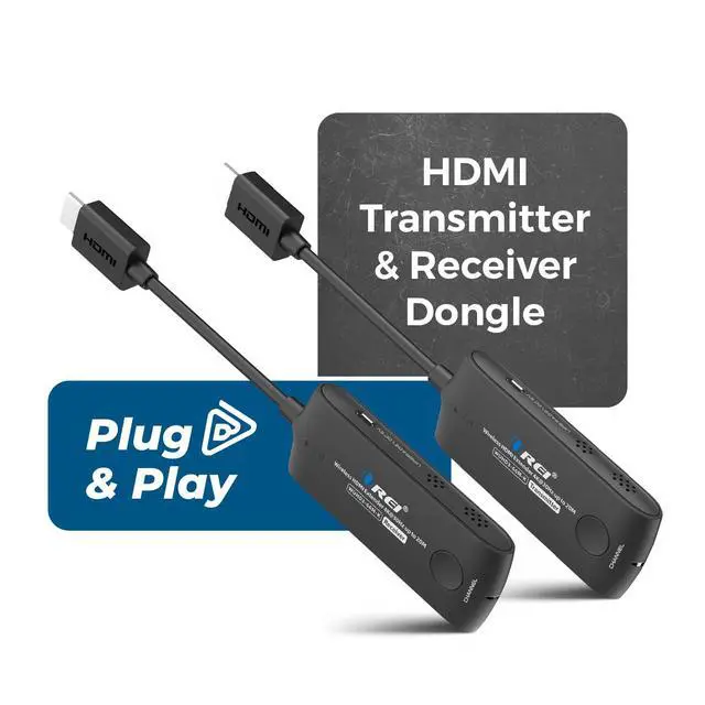 Alt view image 2 of 7 - Wireless HDMI Extender 60ft 4K@30Hz, 5.2 GHz SSID Pairing, Low-Latency | Wireless HDMI Transmitter Receiver 5GHz, HDMI 1.4, HDCP 1.4, 10.2Gbps, Channel Switching, 24/7 Operation