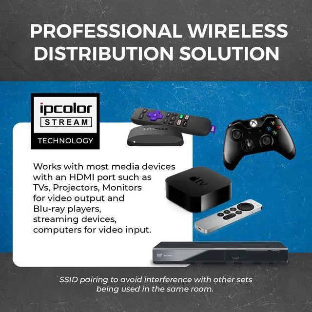 Alt view image 6 of 7 - Wireless HDMI Extender 60ft 4K@30Hz, 5.2 GHz SSID Pairing, Low-Latency | Wireless HDMI Transmitter Receiver 5GHz, HDMI 1.4, HDCP 1.4, 10.2Gbps, Channel Switching, 24/7 Operation