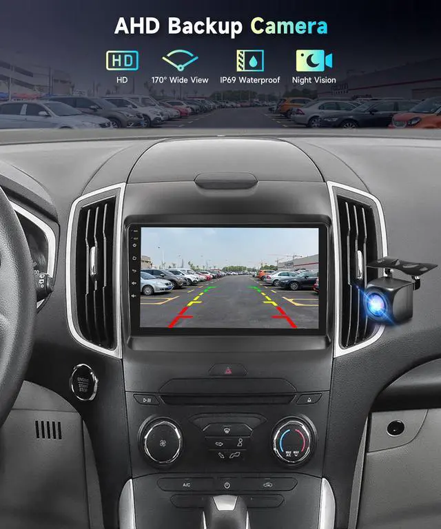 Alt view image 5 of 7 - 5Ghz WiFi Car Radio Stereo for Ford Edge 2016-2020 2+64G, 9" Touch Screen/Android 15/Wireless CarPlay/Android Auto/DSP EQ/GPS Navigation/Bluetooth/FM/RDS/SWC/HD Backup Camera