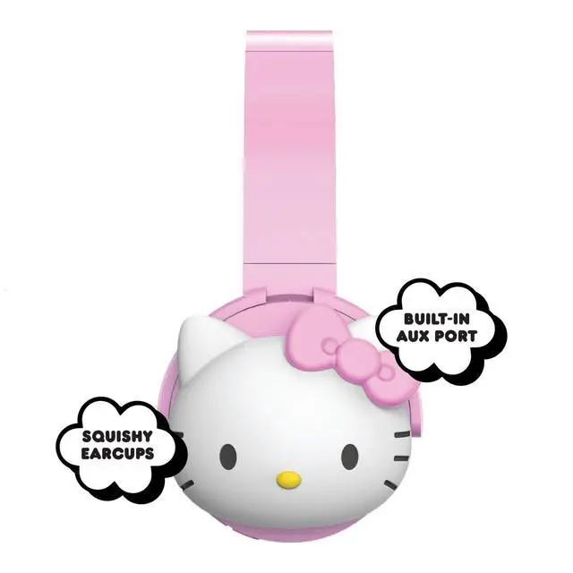 Alt view image 3 of 6 - 2-in-1 Wireless Bluetooth Headphones with Wired Earbuds Foldable Over-Ear Headset with Built-in Mic, AUX Cable, Adjustable Headband, and Onboard Controls Pink