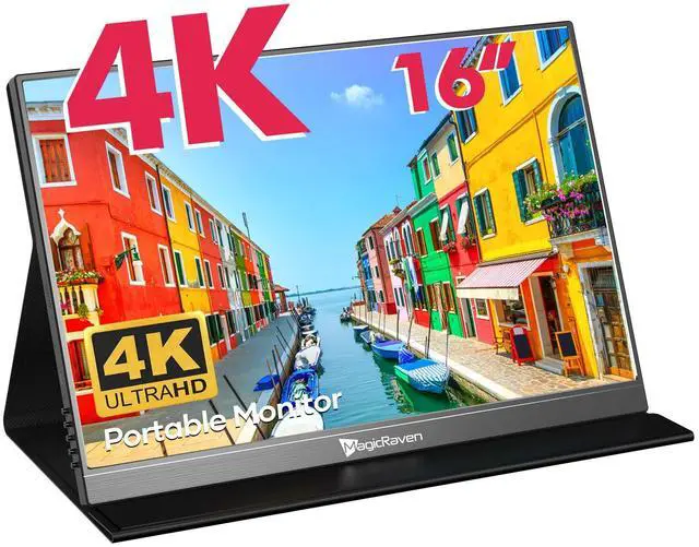 Main image of 4K Portable Monitor, 16" 3840x2400 IPS Laptop Screen, 1500:1, 400 Nits Screen USB C HDMI Computer Gaming Display with Speakers & Smart Cover, Travel Monitor for PC Phone PS5/4 Xbox Switch