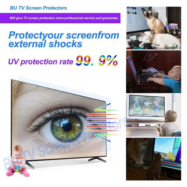 Alt view image 7 of 7 - 55 Inch Anti Glare TV Film Blue Light Anti Scratch Film,55 TV Anti Glare Screen Protector TV Glare Stopper Matte Film