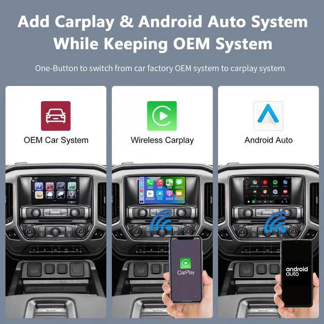 Alt view image 3 of 7 - CarPlay Kit for GM HMI 2.0 Cadillac Buick Chevrolet GMC 2014-2020 | CarPlay Interface Decoder Box, Support Wireless Carplay, Android Auto, Mirrorlink, Retains Factory Controls & Functions