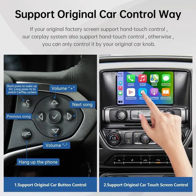 Alt view image 5 of 7 - CarPlay Kit for GM HMI 2.0 Cadillac Buick Chevrolet GMC 2014-2020 | CarPlay Interface Decoder Box, Support Wireless Carplay, Android Auto, Mirrorlink, Retains Factory Controls & Functions