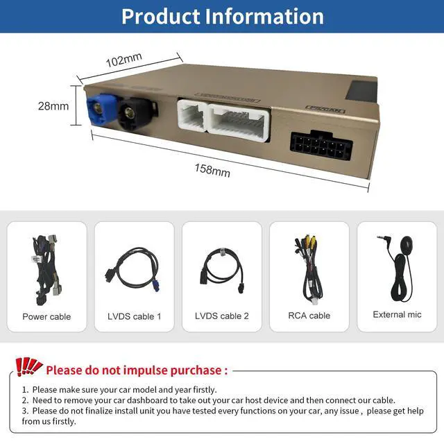 Alt view image 7 of 7 - CarPlay Kit for GM HMI 2.0 Cadillac Buick Chevrolet GMC 2014-2020 | CarPlay Interface Decoder Box, Support Wireless Carplay, Android Auto, Mirrorlink, Retains Factory Controls & Functions