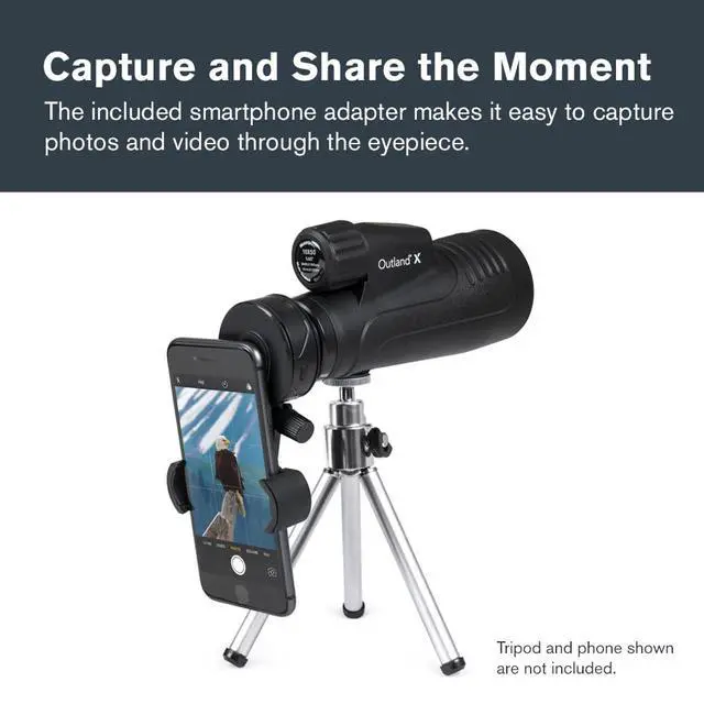 Alt view image 6 of 7 - Outland X 10x50 Monocular Includes Smartphone Adapter Large 50mm Objective Lens Multi-Coated Optics BaK-4 Prism Waterproof & Fogproof Tripod Adaptable Belt Case Included