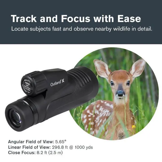 Alt view image 5 of 7 - Outland X 10x50 Monocular Includes Smartphone Adapter Large 50mm Objective Lens Multi-Coated Optics BaK-4 Prism Waterproof & Fogproof Tripod Adaptable Belt Case Included