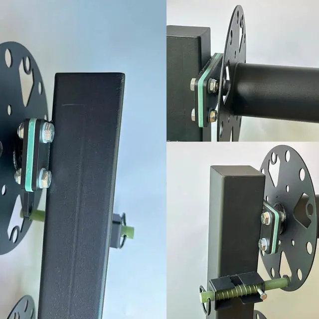 Alt view image 2 of 6 - Heavy Duty Double Welding Cable Lead Reel, 10" Lockable | FR4 Fiberglass Rod, 10° Tilting Fixed Base, Carbon Steel Construction, Holds 150FT 1/0 & 125FT 2/0 Cables