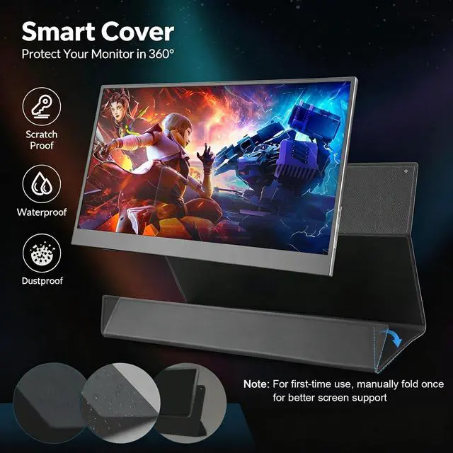 Alt view image 4 of 7 - 15.6" Touchscreen Portable Monitor FHD 1080P IPS/HDR Laptop Screen Extender for Gaming and Computer Display, Travel Monitor with Speaker Compatible with Laptop PC Phone PS Xbox Switch