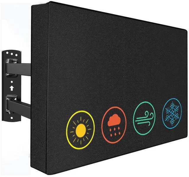 Main image of Waterproof Outdoor TV Covers for 55 to 58 inches Outside TV, 600D Thick Fabric TV Screen Protector Cover with Remote Control Pocket - Size 55''W x 35''H x 5.5''D