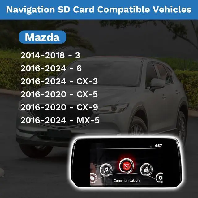 Alt view image 3 of 6 - Navigation SD Card for Mazda CX-5/CX-9 2016-2020, Mazda 3 2014-2018 | for Mazda 6/CX-3/MX-5 2016-2024, Car GPS Navigation System for USA/Canada/Mexico