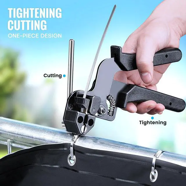 Alt view image 2 of 7 - Stainless Steel Cable Tie Gun Kit + 200 Pcs Metal Zip Ties | All-In-One Dual-Size (11.8" & 7.8") Fastener Set with Industrial Shears for Farm Fence & Wire Mesh Repair