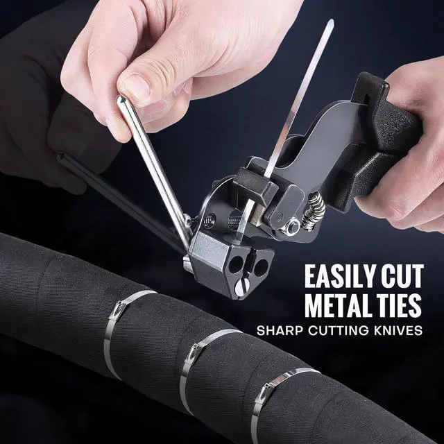 Alt view image 4 of 7 - Stainless Steel Cable Tie Gun Kit + 200 Pcs Metal Zip Ties | All-In-One Dual-Size (11.8" & 7.8") Fastener Set with Industrial Shears for Farm Fence & Wire Mesh Repair