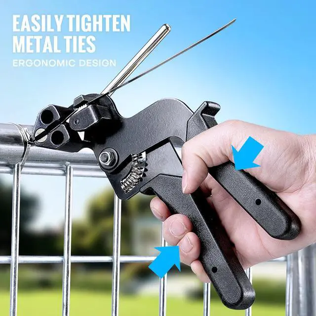 Alt view image 3 of 7 - Stainless Steel Cable Tie Gun Kit + 200 Pcs Metal Zip Ties | All-In-One Dual-Size (11.8" & 7.8") Fastener Set with Industrial Shears for Farm Fence & Wire Mesh Repair