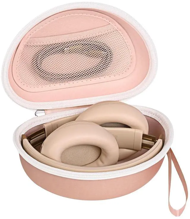 Main image of Headphone Case for Beats Solo 4/3/2, Studio 3/ Pro, BERIBES/KVIDIO/TOZO | for SKULLCANDY / PICUN, Hard Shell EVA Travel Carrying Over-Ear Headphone Case, Mesh Bag for Cable, Handle Strap, Champagne