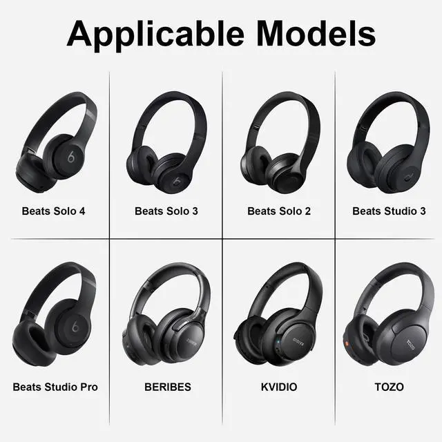 Alt view image 2 of 7 - Headphone Case for Beats Solo 4/3/2, Studio 3/ Pro, BERIBES/KVIDIO/TOZO | for SKULLCANDY / PICUN, Hard Shell EVA Travel Carrying Over-Ear Headphone Case, Mesh Bag for Cable, Handle Strap, Champagne
