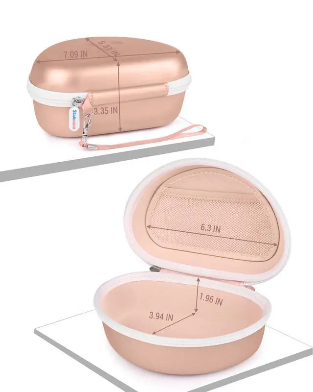 Alt view image 5 of 7 - Headphone Case for Beats Solo 4/3/2, Studio 3/ Pro, BERIBES/KVIDIO/TOZO | for SKULLCANDY / PICUN, Hard Shell EVA Travel Carrying Over-Ear Headphone Case, Mesh Bag for Cable, Handle Strap, Champagne
