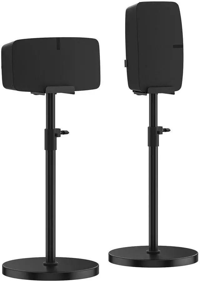 Main image of Pair of Height Adjustable Speaker Stand for Sonos Five & Play 5 Speaker Support Vertical & Horizontal - Heavy-Duty Floor Stand for Sonos Play 5 Gen 2 and Sonos Five with Cable Management, Black