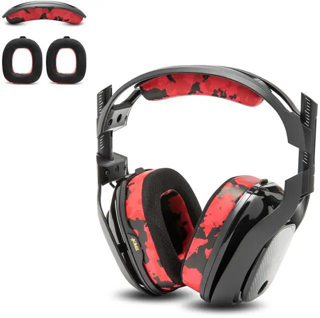 Main image of Mod Kit A40 Cooling Gel Earpads + Headband Replacement Compatible with Astro A40 Gen 4 & A40 TR by Wicked Cushions | Enhanced Comfort, Cooling & Durability | Red Camo