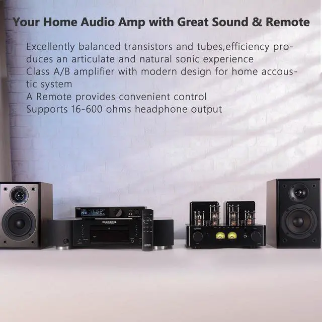 Alt view image 4 of 7 - Juson Audio JTA50 2025 50W x 2 Tube Amplifier | HiFi Class AB Amp with BT 5.0 | Phono Preamp | Headphone Tube Amp | USB/Coax/AUX/Opt in,Subwoofer Out | 2.1CH Amplifier for Turntable and CD Player