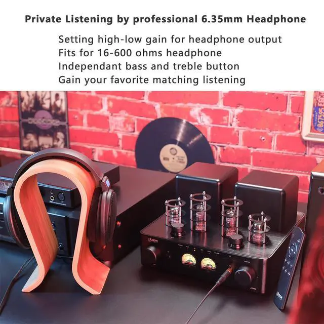 Alt view image 6 of 7 - Juson Audio JTA50 2025 50W x 2 Tube Amplifier | HiFi Class AB Amp with BT 5.0 | Phono Preamp | Headphone Tube Amp | USB/Coax/AUX/Opt in,Subwoofer Out | 2.1CH Amplifier for Turntable and CD Player