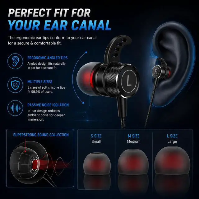 Alt view image 4 of 7 - SoundMaster Pro V1 - Gaming Earphones with Dual Audio Drivers,Battle Buds,in-Line Mic with Mute and Volume Control, Compatible with Xbox Series,Xbox One,PS5,PS4,Switch,Pc with 3.5mm Aux