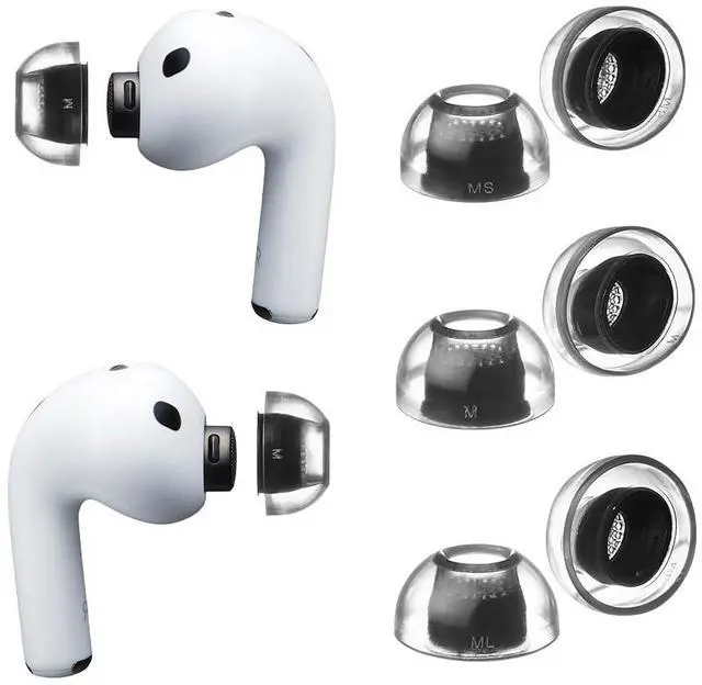 Main image of Crystal AirPods Pro 3 Ear Tips, Secure-Fit Silicone Replacement Tips | Grippy Surface for Active Lifestyle, Hypoallergenic Silicone, Compatible with Airpods Pro 3