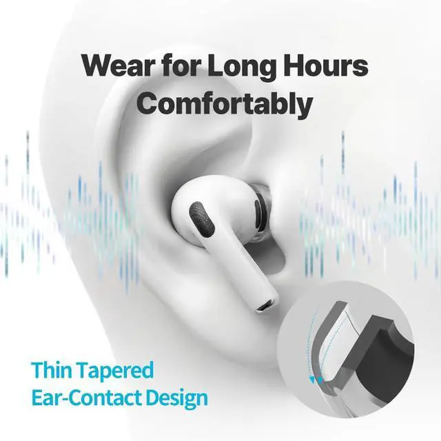 Alt view image 3 of 7 - Crystal AirPods Pro 3 Ear Tips, Secure-Fit Silicone Replacement Tips | Grippy Surface for Active Lifestyle, Hypoallergenic Silicone, Compatible with Airpods Pro 3