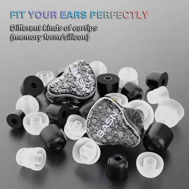 Alt view image 4 of 7 - Bmaster5 in Ear Monitors, 5 Drivers Drummer Headphones with Powerful Bass, Noise Isolation IEM Earbuds with Detachable MMCX Sliver-Plated OFC Cable for Musicians (Midnight Black, 3.5mm)