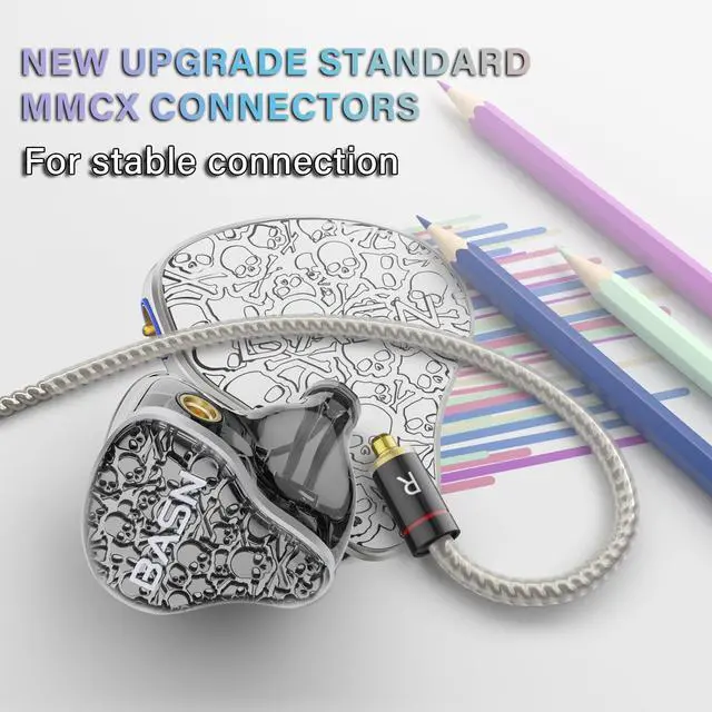 Alt view image 5 of 7 - Bmaster5 in Ear Monitors, 5 Drivers Drummer Headphones with Powerful Bass, Noise Isolation IEM Earbuds with Detachable MMCX Sliver-Plated OFC Cable for Musicians (Midnight Black, 3.5mm)
