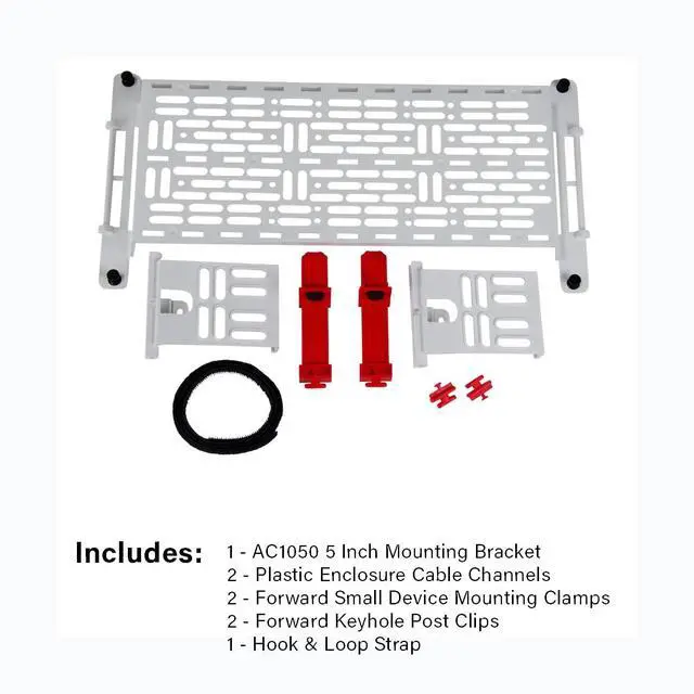 Alt view image 2 of 6 - OnQ5-Inch Mounting Plate for Enclosures Customizable Accessory for Media Panels, Structured Wiring, and Home Networking - 5" Width x 1.5x Depth - Includes Clips & Cable Mangement - AC1050-EMK