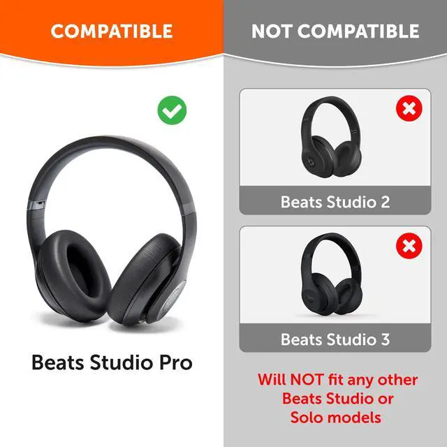 Alt view image 2 of 7 - PadZ Studio Pro - Extra Thick Earpads for Beats Studio PRO Made by Wicked Cushions | Upgraded PU Leather, Larger Ear Opening, Enhanced Foam | Black