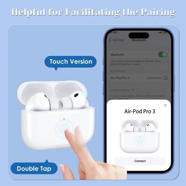 Alt view image 5 of 7 - Wireless Charging Replacement for AirPod Pro 3 Charging Case with USB-C Port, Only Compatible with Air Pods Pro 3rd Charging Case with Bluetooth Touch Sensing, no Airpod