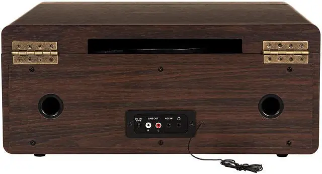 Alt view image 7 of 7 - CR7016A-MA Rhapsody 7-in-1 Record Player, Mahogany | 3-Speed Turntable, Bluetooth In, Built-in Full-Range Stereo Speakers, AM/FM Radio, CD Player