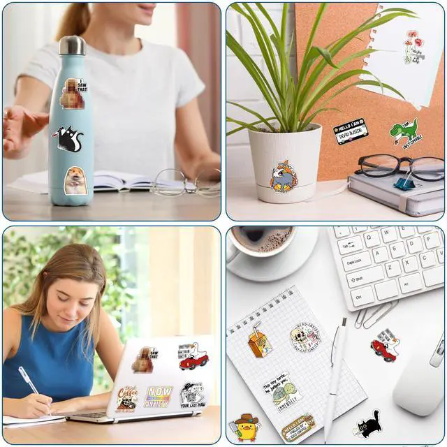 Alt view image 6 of 6 - 400 Pcs Funny Stickers for Adults Waterproof Vinyl Sarcastic Stickers Meme Decals for Water Bottles, Laptop, Phone, Hard Hats, Journal, Scrapbook