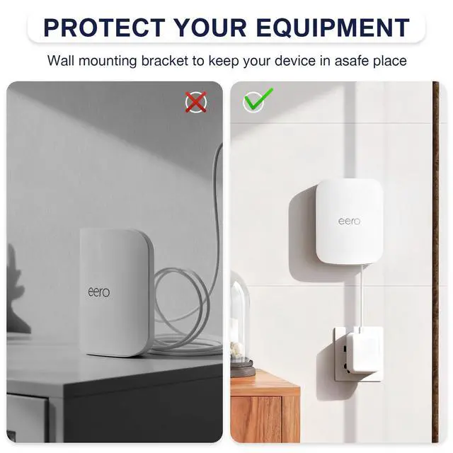 Alt view image 5 of 7 - Wall Mount Bracket for eero Pro 7, Router Bracket Holder, No Messy Wires, Space Saving, Easy Installation, Wall Stand Bracket Only Compatible with eero Pro 71 Pack